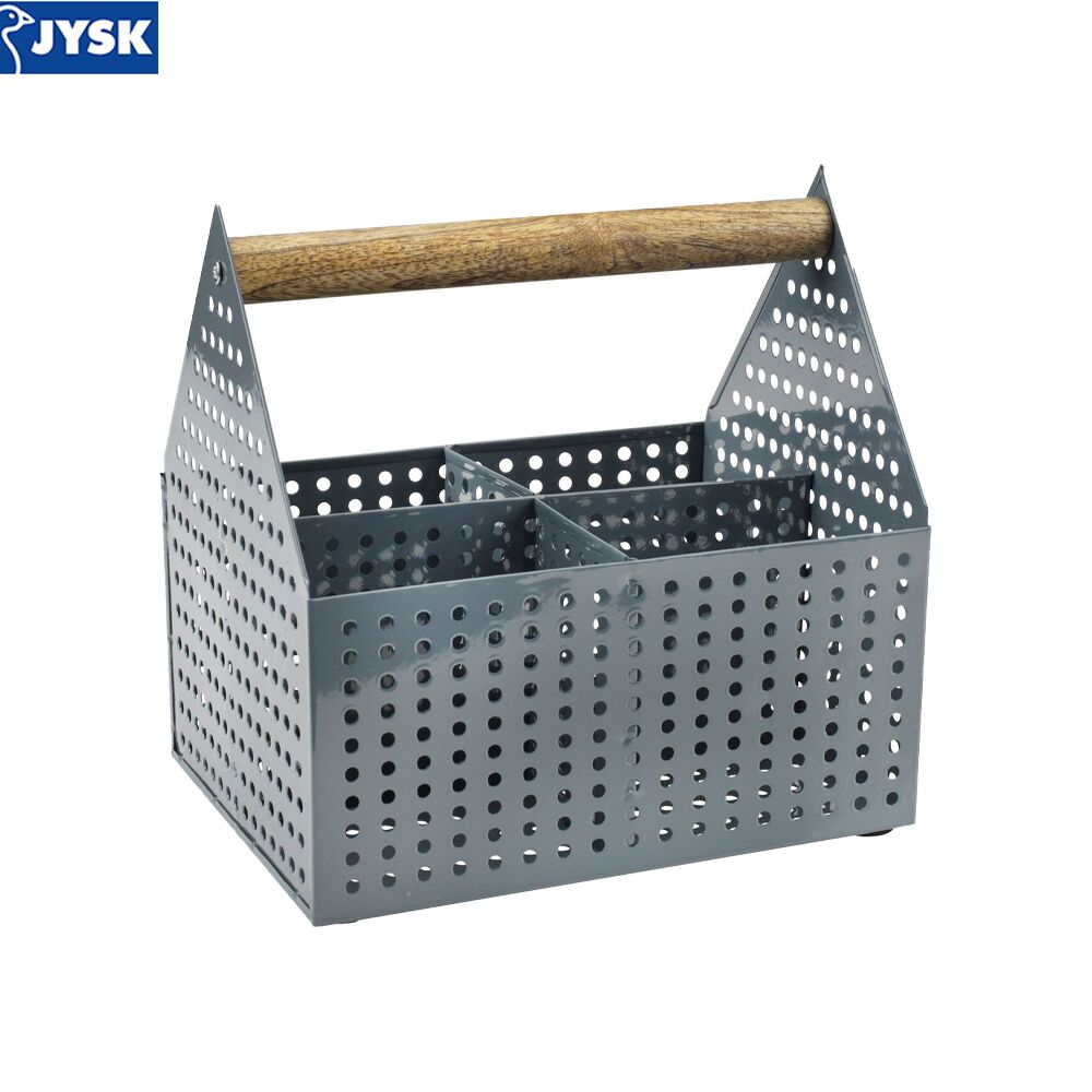 2749442 Hộp đựng đa năng | VICKLEBY | kim loại/gỗ | xám | R15xD20xC20cm