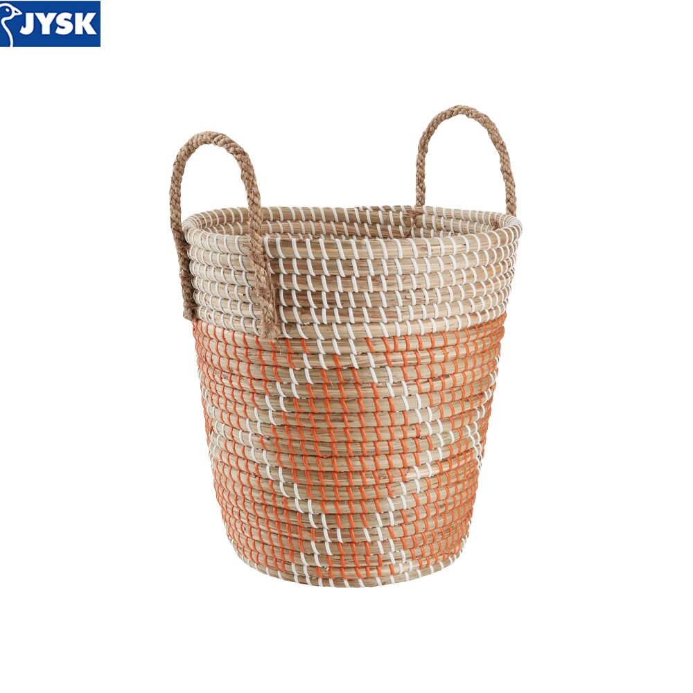 4911705 Giỏ đựng | CHRISTER | nhựa/sợi cói | màu tự nhiên/cam | Ø33xC31cm